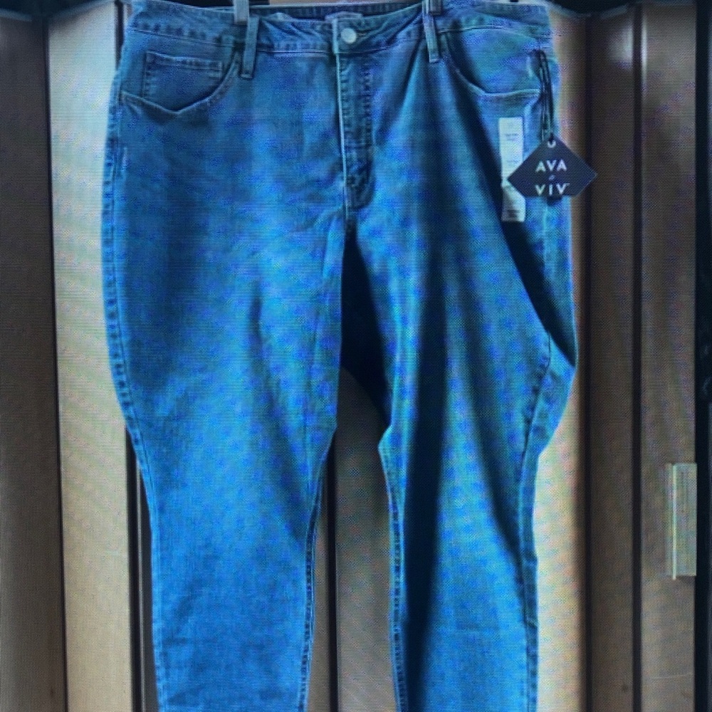 Ava & Viv Men's Slim Straight Blue Denim Jeans